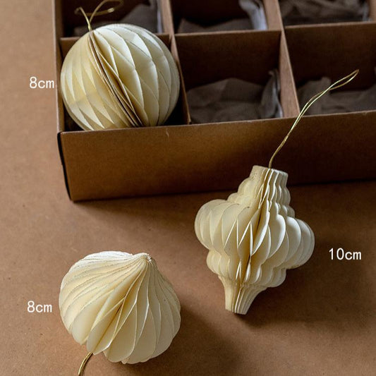 3 Pcs - Christmas Honeycomb Paper Hanging Ornament-Next Deal Shop-White Set-Next Deal Shop