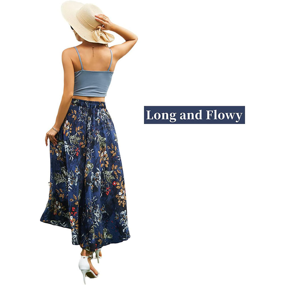 Elegant Floral Print Long Skirt - Fashion Daily Casual Wear