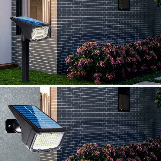 2 in 1 Solar Powered LED Outdoor Spotlight - Waterproof Garden Yard Lighting