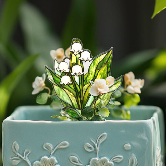 Lily of the Valley Flower Pot Decor - Garden Home Potted Plant Decoration