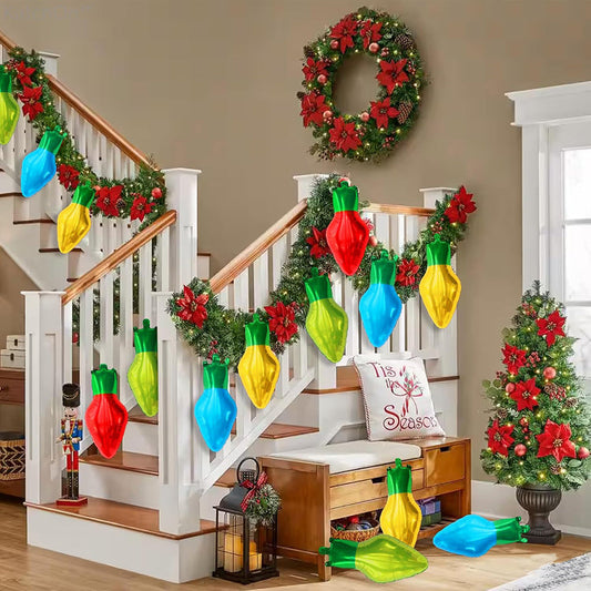 Festive Light Bulb Foil Balloon - 20 Pcs, Indoor Outdoor Holiday Party Decor