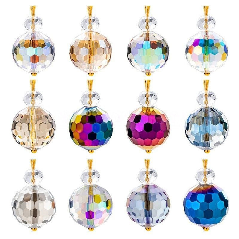 Christmas Crystal Ball Hanging Decoration - 12 Pcs, Xmas Tree Holiday Decor Ornament
