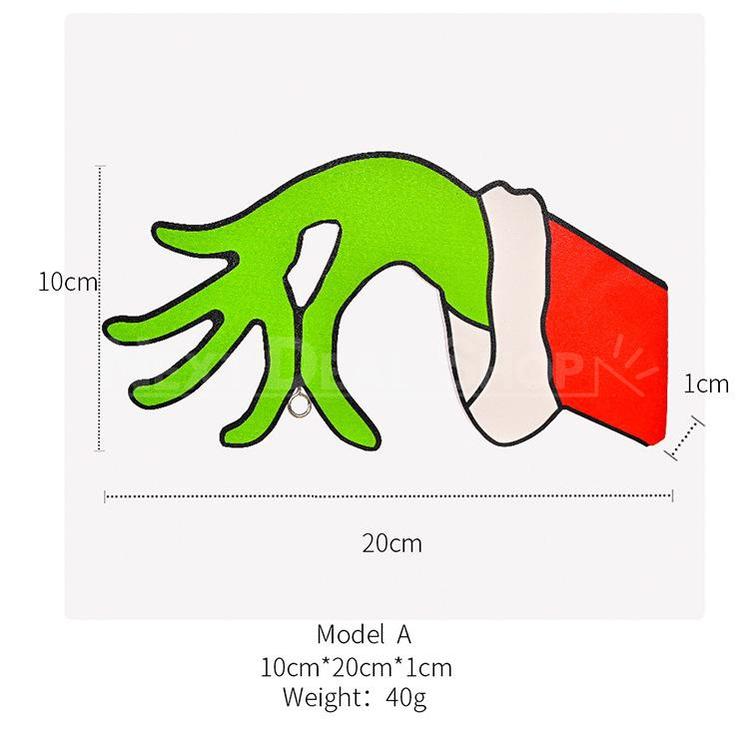 Christmas Grinch Hand Wooden Door Decoration-Next Deal Shop-Next Deal Shop