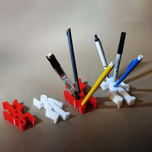 2 Pcs Funny Crime Scene Pen Holder - Home Office Desk Novelty Stationery Storage Decor