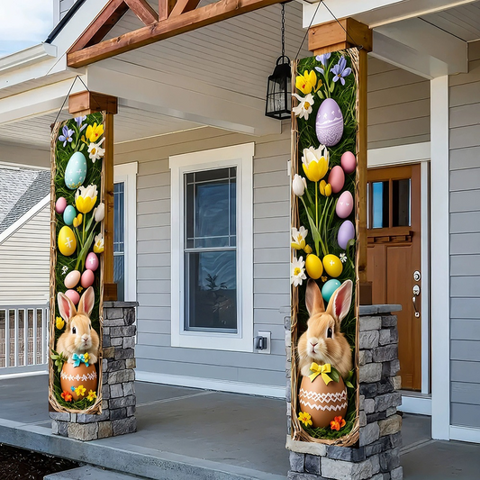Festive Easter Bunny Themed Door Banner Set - Front Door Spring Holiday Decor