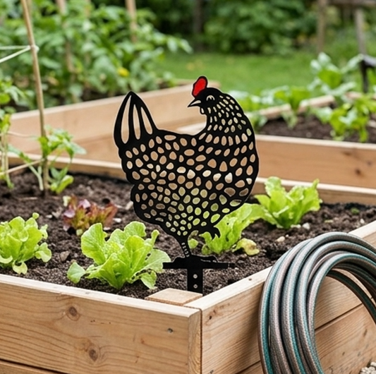 Chicken Family Garden Silhouette Yard Stake