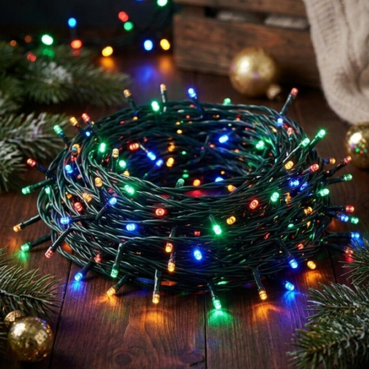 Solar Powered Multicolor Fairy LED String Lights - 100 LED, Weatherproof Outdoor Holiday Home Garden Party Decor Lighting