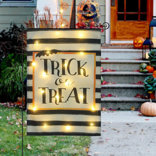 Solar Powered Led Trick or Treat Garden Flag-Next Deal Shop-Next Deal Shop
