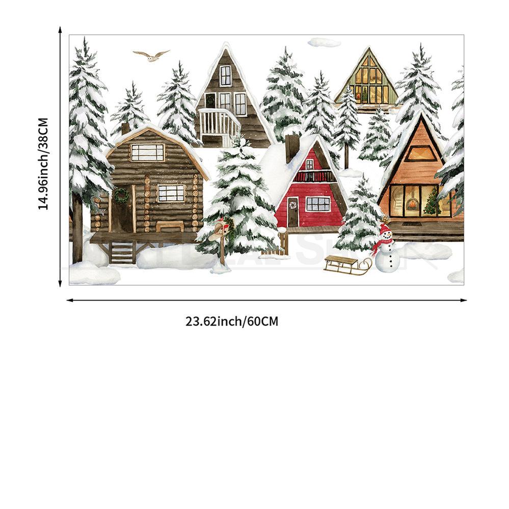 Vintage Christmas Winter Cottage Window Cling-View 4-Next Deal Shop