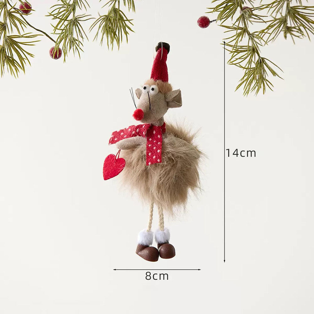 Handmade Christmas Mouse Hanging Ornament