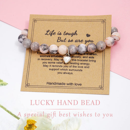 Handmade Natural Stone Healing Bracelet - Energy Crystal Wrist Band For Daily Wear And Holiday Novelty Gift