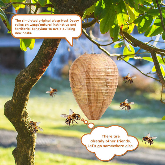4 Pack - Hanging Wasp Nest Decoy - Deterrent Hanging Ornament For Garden Yard Patio Pest Control Decoration