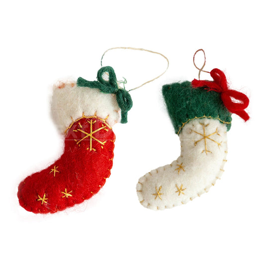 Handmade Felt Christmas Hanging Ornaments (Set of 2)