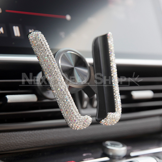 Rhinestone V Shape Car Phone Holder - Car Phone Accessory