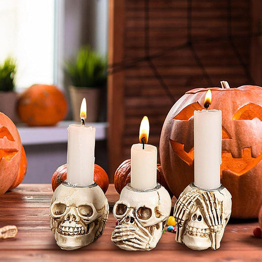3 Pcs - Spooky Skull Candle Holder-Next Deal Shop-Next Deal Shop