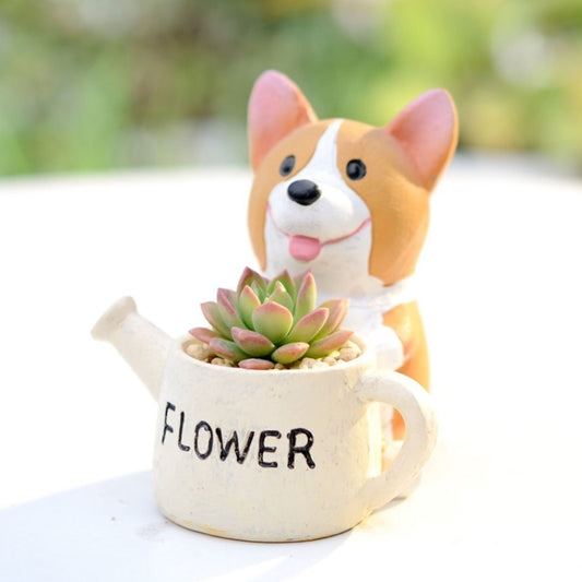 Cute Puppy Flower Pot - Garden Patio Balcony Indoor Succulent Small Plant Decor Planter