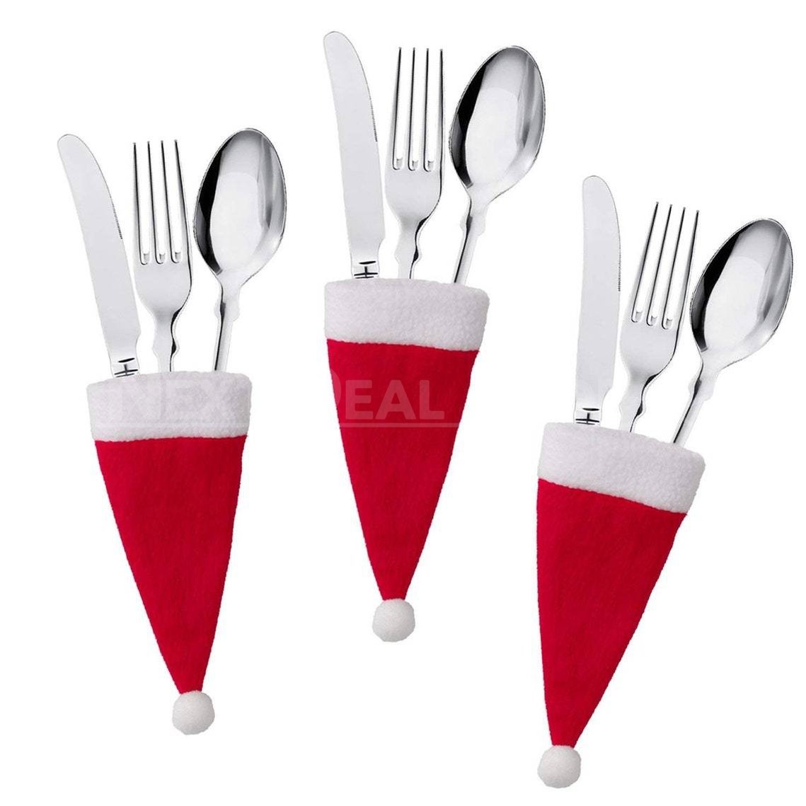 4 Pcs Christmas Santa Hat Cutlery Holders-Next Deal Shop-Next Deal Shop