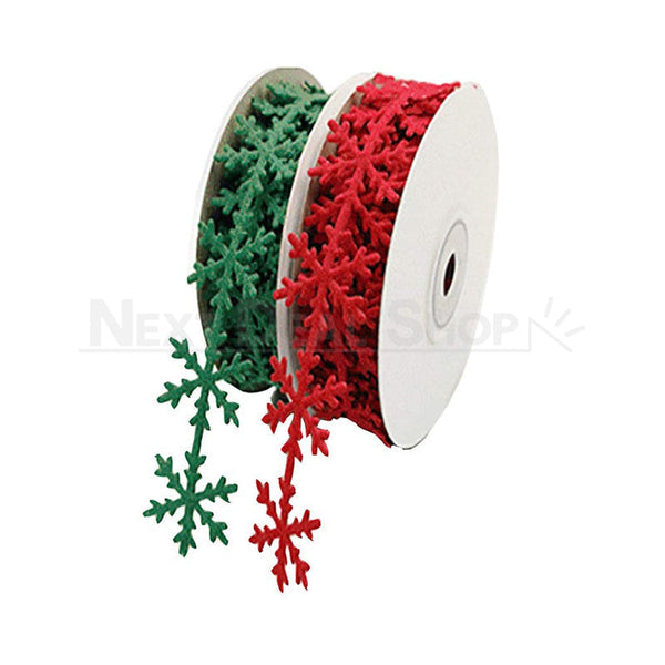16.4 ft Felt Snowflake Trim Ribbon Next Deal Shop UK