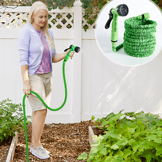 50ft Expandable High Pressure Garden Hose Nozzle (7-pattern spray head)