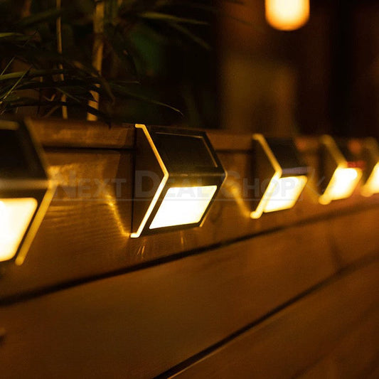 Solar Powered Stainless Steel LED Stair Light - Outdoor Step Patio Garden Waterproof Lamp