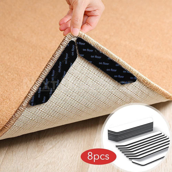 Rug Gripper,24 PCS Double Sided Non-Slip Rug Pads Rug Tape,Washable Area  Rugs Reusable,Carpet Tape Corner Side Grippers for Hardwood loors and Tile