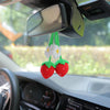 2 Pcs - Handmade Crochet Strawberry Car Hanging Ornament
