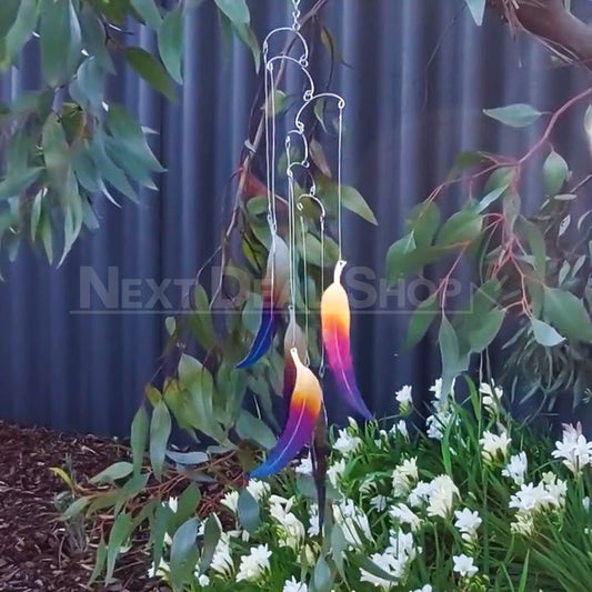 Rainbow Metal Leaf Wind Chime - Garden Yard Patio Wind Chime for Outdoor Courtyard Decoration