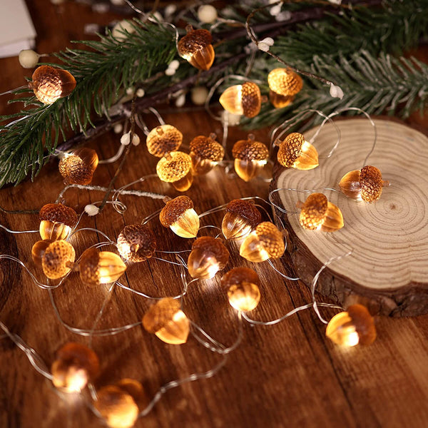 Acorn string outlet lights