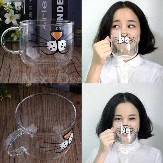 Cat Face Glass Mug-Next Deal Shop-Next Deal Shop