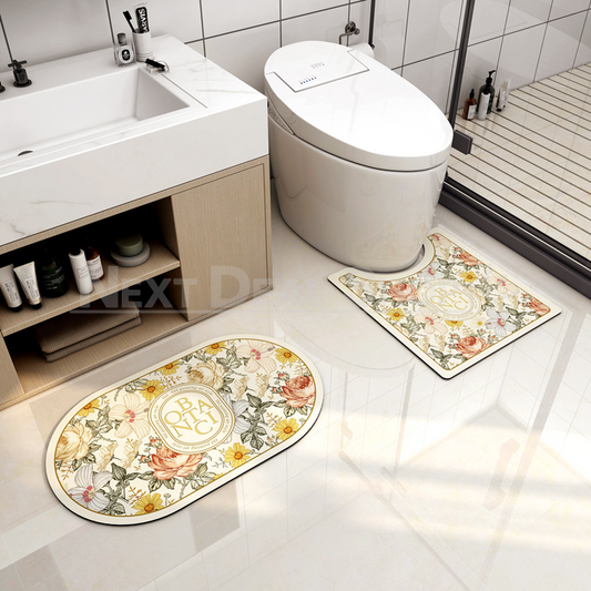 Floral Pattern Quick Dry Bath Mat-Next Deal Shop-Next Deal Shop