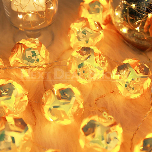 Handmade 3D Rose Ball Decorative String Light-Next Deal Shop-Next Deal Shop
