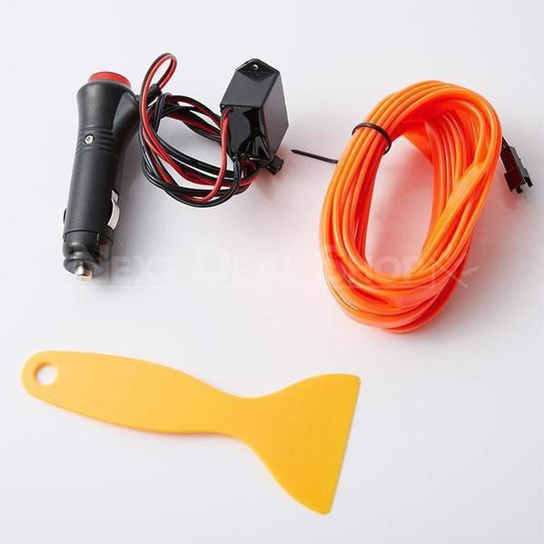 Interior Car LED Neon Glow Wire Lighting Strip - Plug and Play with Car Charger!-Next Deal Shop-Next Deal Shop