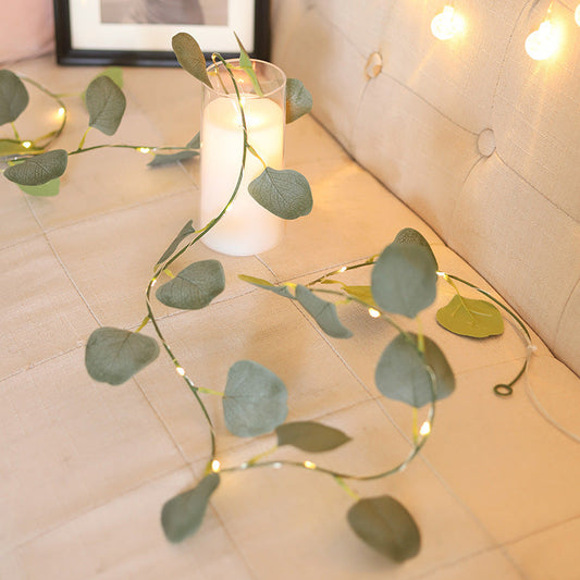 LED Eucalyptus Fairy String Light - 6.56 ft, Home Tabletop Christmas Holiday Ambient Decor