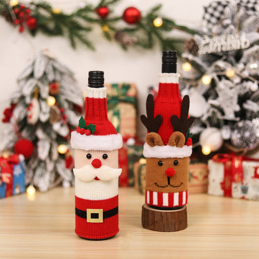 Christmas Knitted Wine Bottle Cover