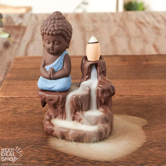 Meditating Monk Backflow Incense Burner - Meditation Zen Relaxation Decorative Novelty Gift
