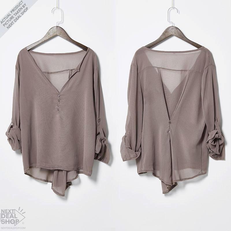 Casual Blouse with Clinched Back
