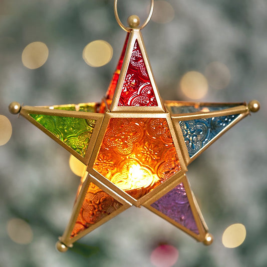 Moroccan Iron Glass Star Lantern-Next Deal Shop-Next Deal Shop