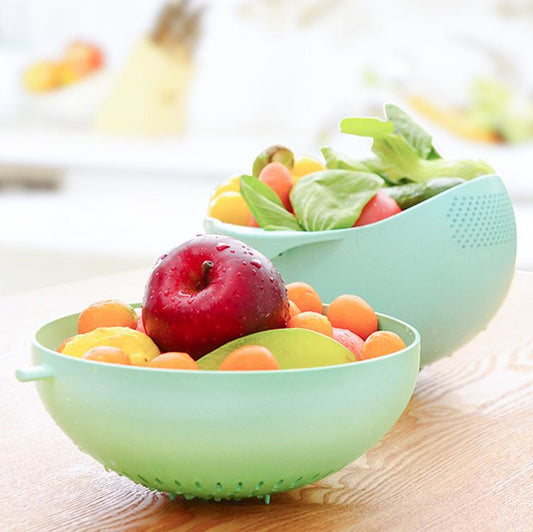 Multi-Functional Double Drain Kitchen Colander