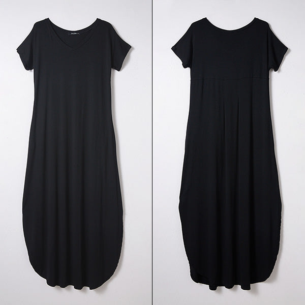 Stylish T-shirt Maxi Dress with Front Slits