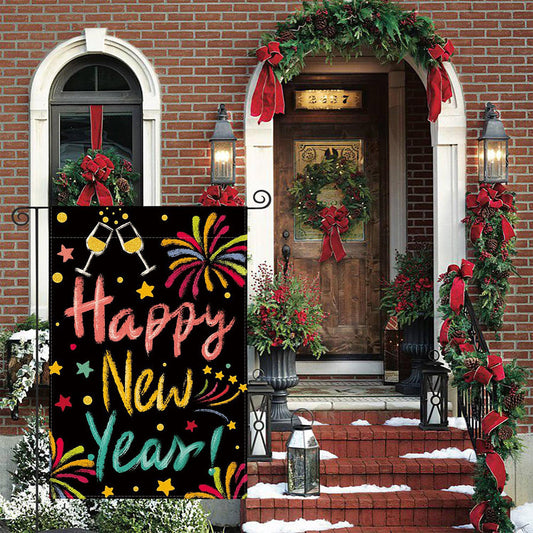 Happy New Year Garden Flag