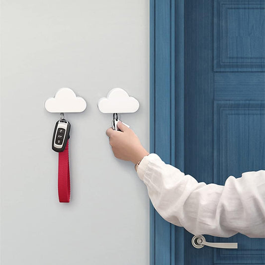 2 Pcs - Magnetic Cloud Key Holder - Cute Key Storage Rack For Home Entryway Wall Key Storage