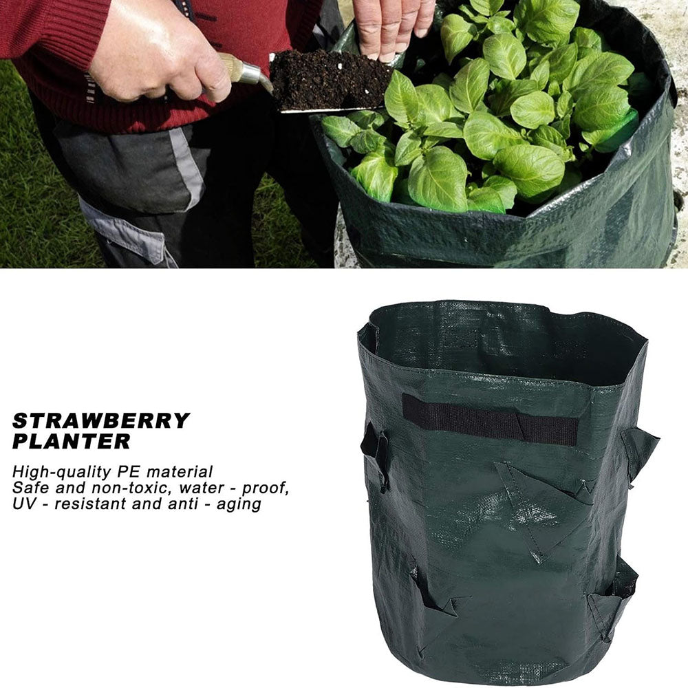 10 Gallon Strawberry Grow Bag - Outdoor Garden Yard Strawberry Vegetable Growing Planter