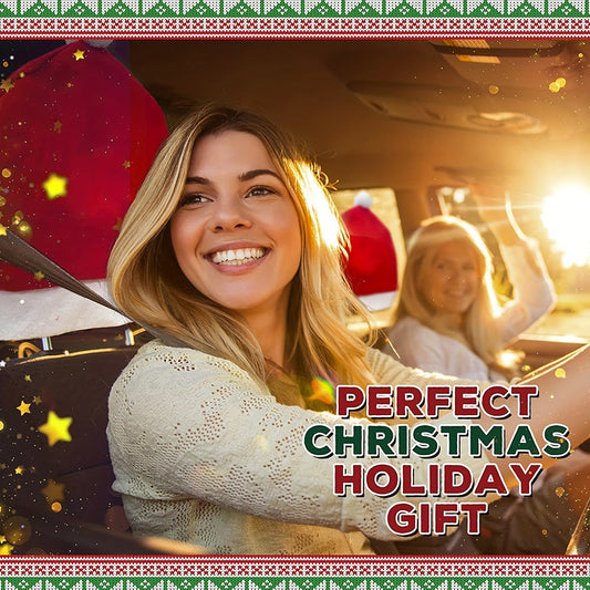 4 Pcs Christmas Car Seat Headrest Cover - Car Interior Xmas Holiday Seat Decor