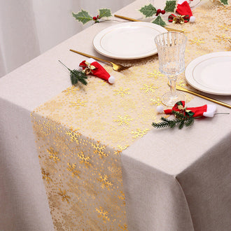 2 Pack - Glitter Snowflake Metallic Foil Table Runner