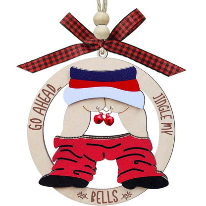 Funny Wooden Christmas Tree Ornament - Xmas Tree Hanging Decor