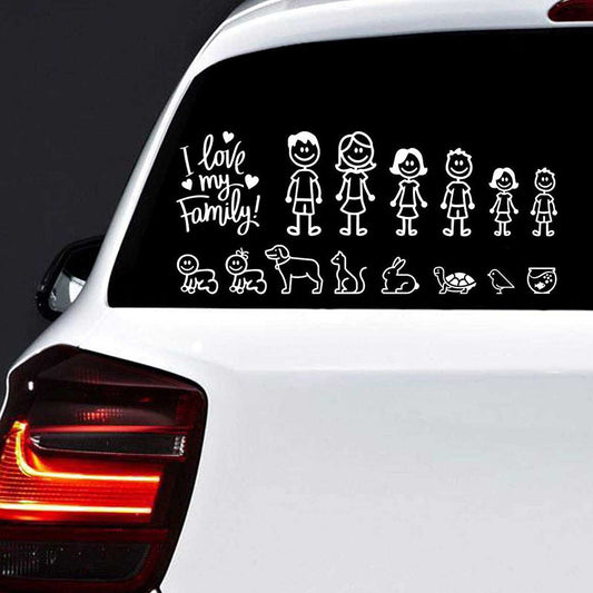 Family Car Window Decal - Vehicle Window Decor