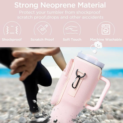Multi-Pocket Water Bottle Holder for Stanley 40oz Tumblers - Carry Sleeve For Home Daily Use And Outdoor Travel