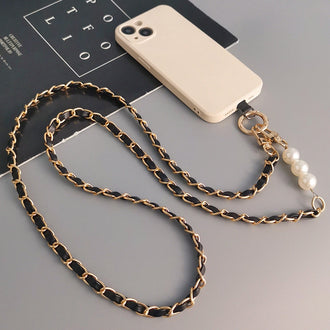 Crossbody Chain Strap with Phone Tether Tab