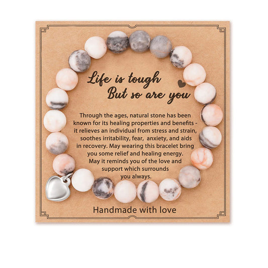 Handmade Natural Stone Healing Bracelet - Energy Crystal Wrist Band For Daily Wear And Holiday Novelty Gift