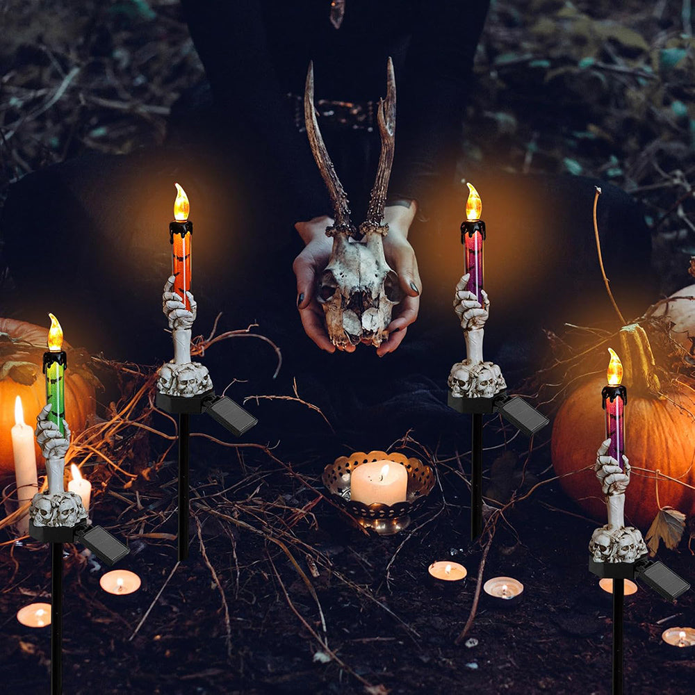 Solar Powered LED Ghost Hand Candle Stake Light-Next Deal Shop-Next Deal Shop